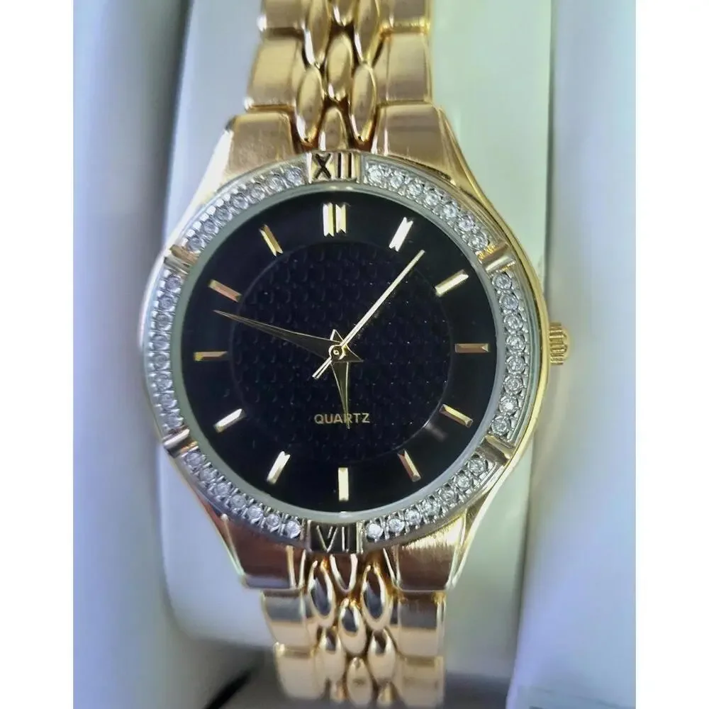 Vintage Gruen‎ Embassy Diamond Bezel Mens Watch New In Box